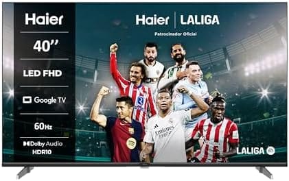 image Haier Direct LED Full HD H40K85EFX - 40", Smart TV, Google TV, Dolby Audio, HDR 10, Smart Remote Control, Google Assistant, Bluetooth 5.1, DBX TV, HDMI 2.1 x 4, Sin Marcos, 2024