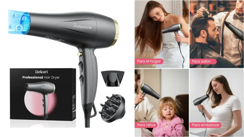 Dekuri Secador de pelo iónico