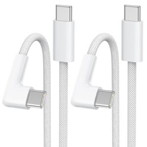 iPhone 17 16 15 Cable USB C [2Pack 1M] 60W Cable USB C a USB C 90 Grados PD Carga Rapida USB Tipo C Compatible con iPhone 17/16/15 Plus Pro MAX,Macbook Pro/Air,Galaxy S25/S24,Google Pixel,iPad Pro  Amazon.es: Informática
