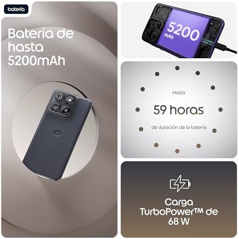 Motorola Edge 70 Fusion Pantone Silhouette 8GB 256GB, Pantalla Super HD AMOLED de 6,78", cámara Sony Lytia 710 de 50 MP, batería de 5200 mAh Amazon.es: Electrónica - Imagen 6