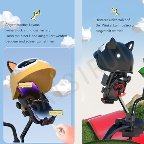Baisirui Soporte universal para teléfono móvil para bicicleta, resistente a los golpes, a la lluvia y al sol, rotación de 360 grados, adecuado para bicicletas eléctricas, bicicletas de montaña Amazon.es: Electrónica - Imagen 5