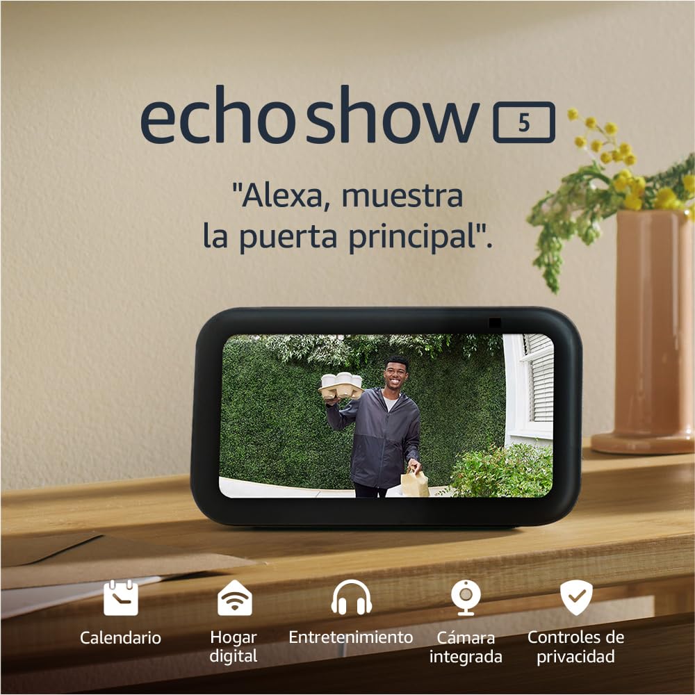 Chollo Echo Show 5 (Última generación) | Pantalla táctil inteligente diseñada para controlar tus dispositivos de Hogar digital y más | Antracita, con Acceso Anticipado a Alexa+