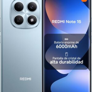 Chollo XIAOMI REDMI Note 15 4G- Smartphone de 8+256GB, Pantalla AMOLED FHD+ de 6,77", MediaTek Helio G100-Ultra, cámara de 108MP, batería de 6000 mAh, Azul Glaciar