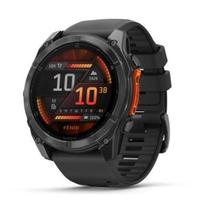 Garmin fēnix 8-51 mm – High Performance GPS Multisport Watch with AMOLED Touch Screen, LED Flashlight, Built-in Speaker and Microphone, Maps and Up to 29 Days of Autonomy, Black
