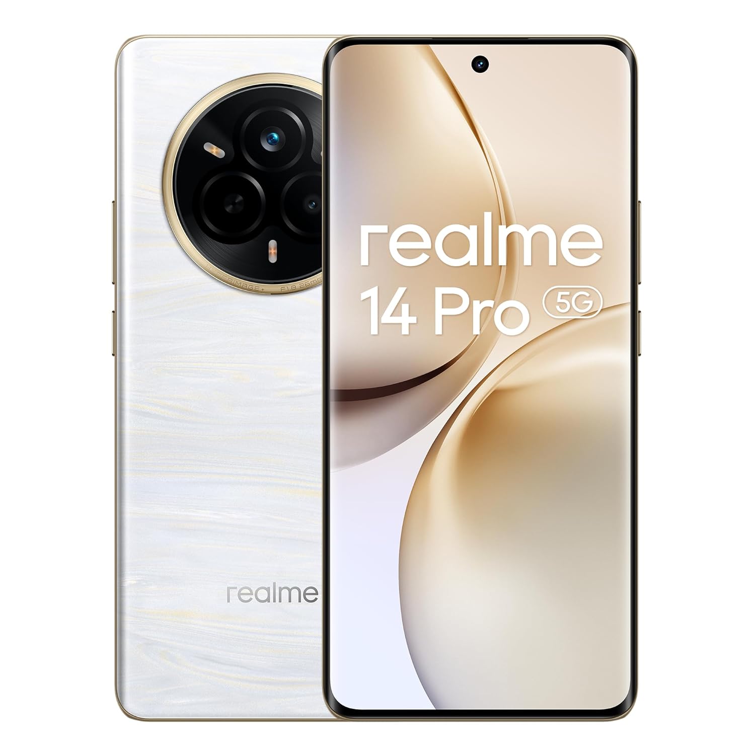 realme 16 Pro 5G Smartphone, 8GB+256GB, 144Hz 6.78" AMOLED Display, 6500mAh Battery, 200MP OIS Camera, IP69K, Quick Charge 45W, Dual SIM, Next AI, Gold
