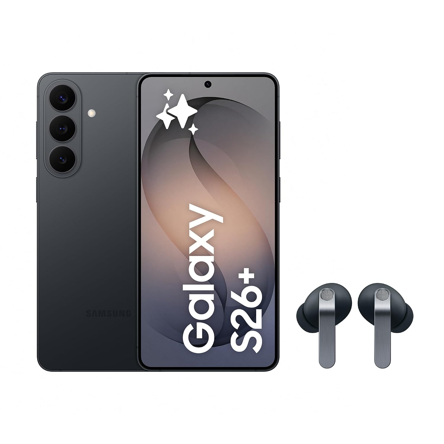Samsung Galaxy S26+ 256GB, Mobile Phone with Galaxy AI, 50MP Camera, 12GB RAM, 4900mAh Battery, Manufacturer Warranty 3 Years + 1 Year Extra Year, Black (Spanish Version)