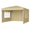 Songmics 3 x 3 m gazebo with side panels, folding tent, sun protection, resistant to light rain, portable, for patio, garden, flea market, beige/dark grey - AliExpress 15