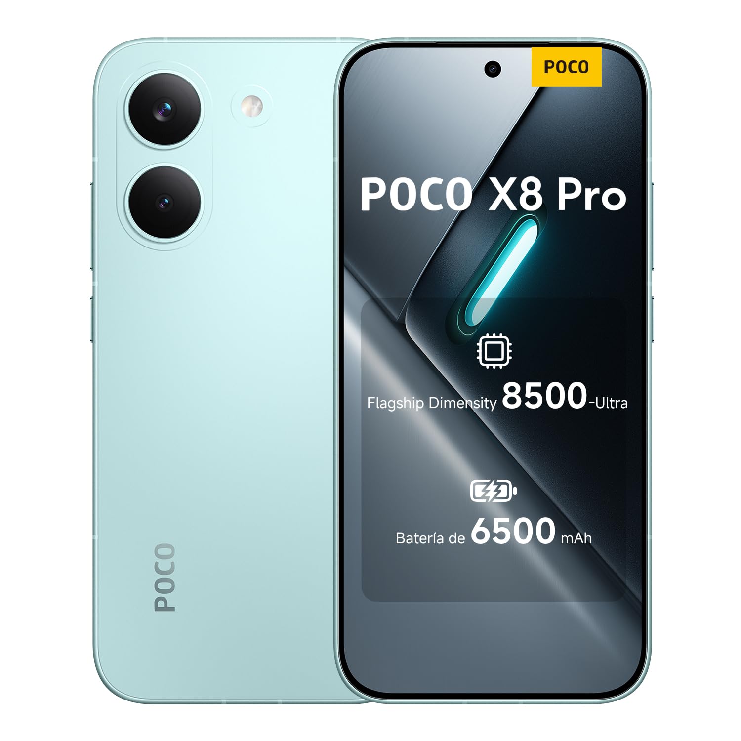 XIAOMI POCO X8 Pro 8+512GB Smartphone, Dimensity 8500-Ultra, 6500mAh Battery, Sony IMX882 50MP Sensor with OIS, 1 Year Extra Warranty, Charger Not Included, Green (ES Version) |...