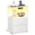 Chollo Coleshome Mesitas de Noche, con Enchufe, 2 Puertos USB y Tira de Luces LED, Mesita de Noche con 2 Cajones de Tela y 1 Espacio de Almacenamiento, 40 x 30 x 60 cm, 1 Paquete